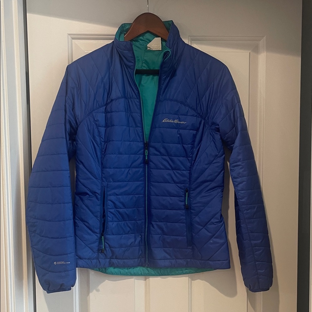 Eddie Bauer Vibrant Blue women’s reversible insulated Jacket